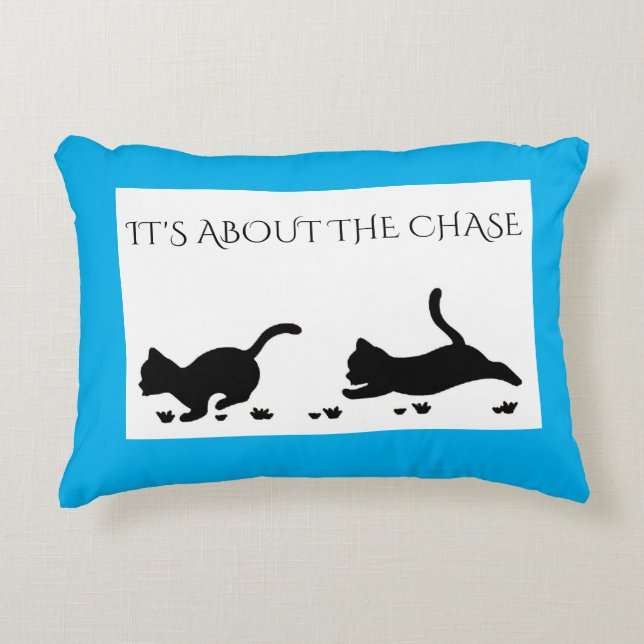 Almofada Decorativa Descanso de lance azul dos gatinhos (Frente)