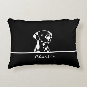 ALMOFADA DECORATIVA DESENHO DE CACHORRINHO DE DESENHO ANIMADO PRETO E 
