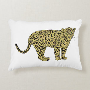 Almofada Decorativa Desenho de Gato Malhado Leopardo Onça Vintage