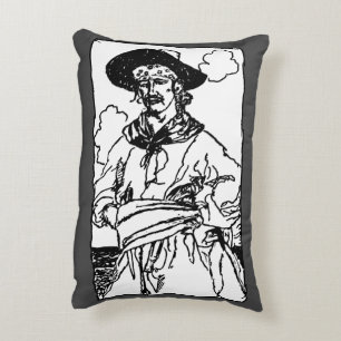 Almofada Decorativa Desenho de Piratas Vintage de um Capitão por Howar
