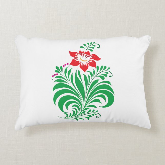 Almofada Decorativa Desenho Floral Ornamental – Elegante (Frente)