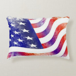 Almofada Decorativa Desenho Vintage da Bandeira Americana