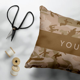 Almofada Decorativa Desert Camouflage Patterno, seu nome, Personalize