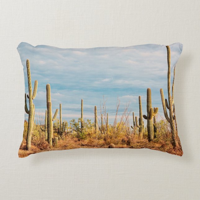 Almofada Decorativa Deserto com cactos de Saguaro (Frente)