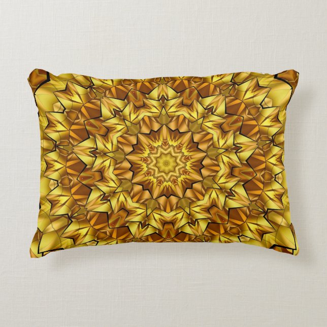Almofada Decorativa Design abstrato antigo do ouro Mandala - 63495 (Frente)