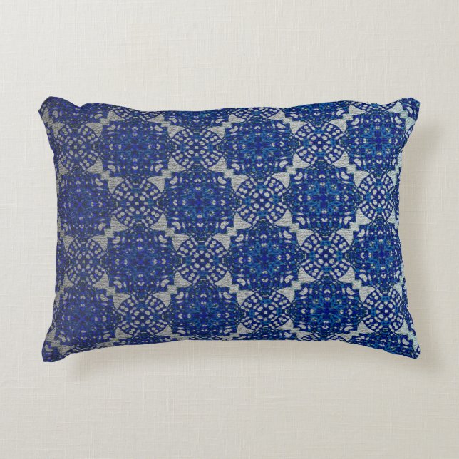 Almofada Decorativa Design Cinza azul de Faux falsa monocromática (Frente)