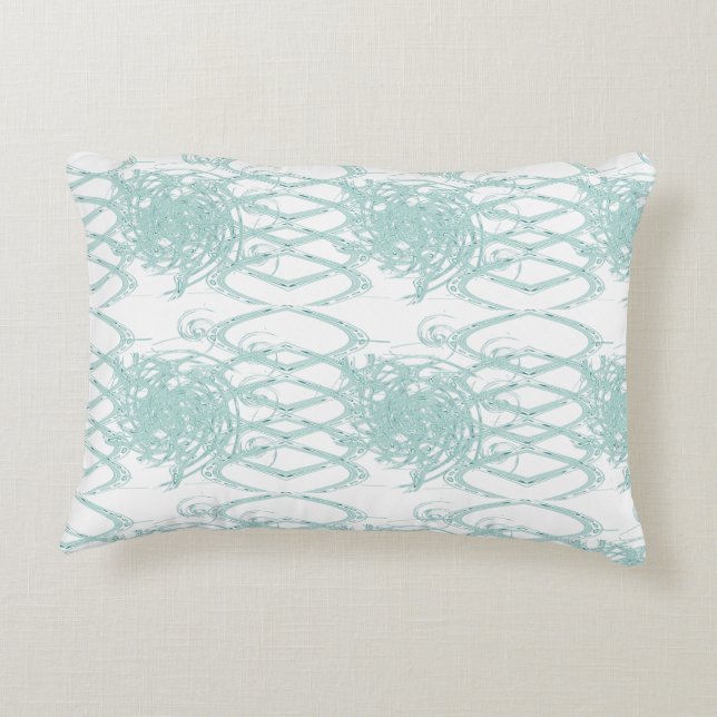 Almofada Decorativa Design claro verde branco (Verso)