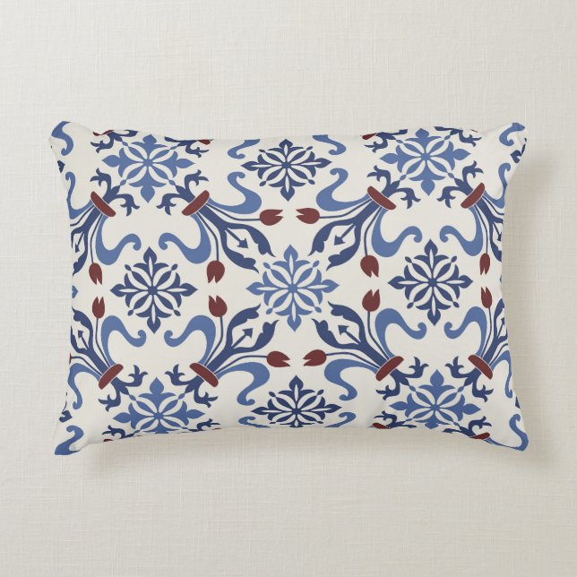 Almofada Decorativa Design da Potência Majolica Damask (Frente)