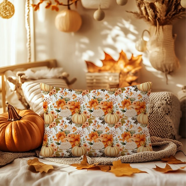Almofada Decorativa Design de Buquê de Bompkin de outono (Criador carregado)