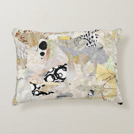 Almofada Decorativa Design de Colagem Abstrata Elegante Neutra