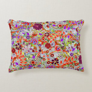 Almofada Decorativa Design de colagem de flores coloridas, bonitas