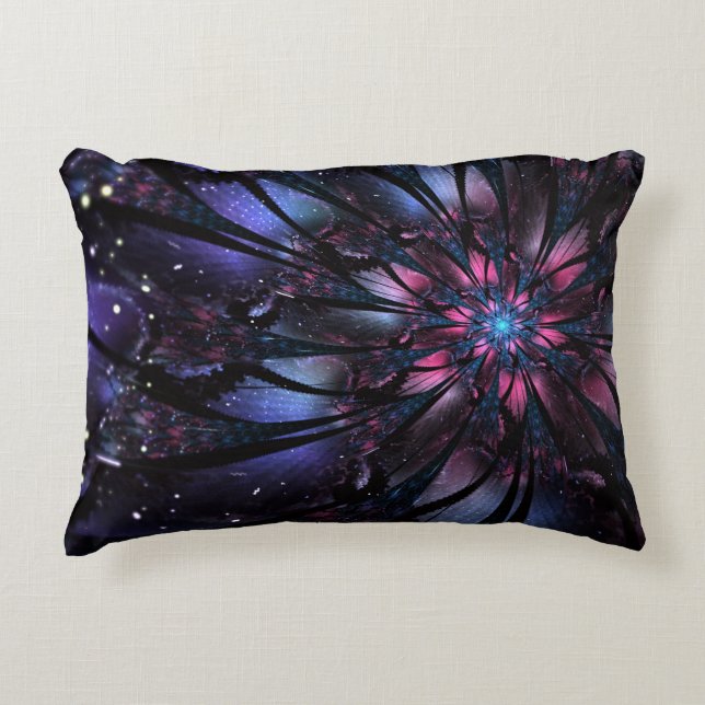 Almofada Decorativa design de flor fractal abstrato. (Frente)