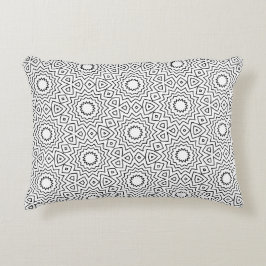 Almofada Decorativa Design de Mandala Abstrato Preto e Branco Sem Cost