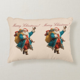 Almofada Decorativa Design de Natal Personalizado com Papai Noel Vinta