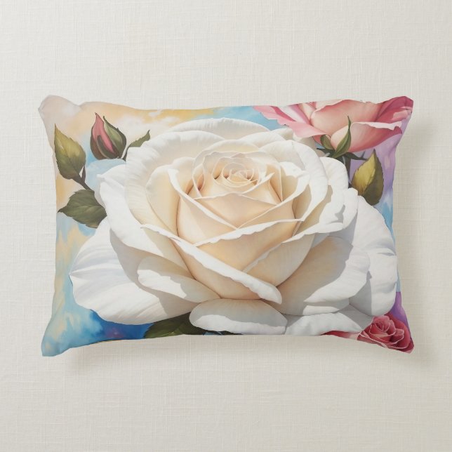 Almofada Decorativa Design de pintura Rose Bouquet (Frente)