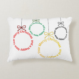Almofada Decorativa Design de Texto de Enfeites de Natal
