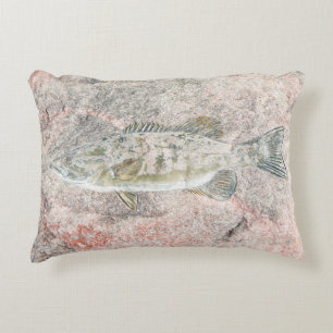 Almofada Decorativa design dos peixes na pedra