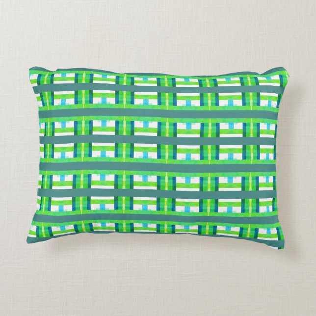 Almofada Decorativa Design em Teal e Verde (Verso)