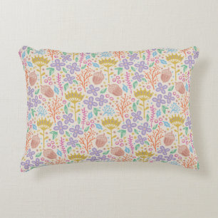 Almofada Decorativa Design floral retrógrado com flores e frutas.