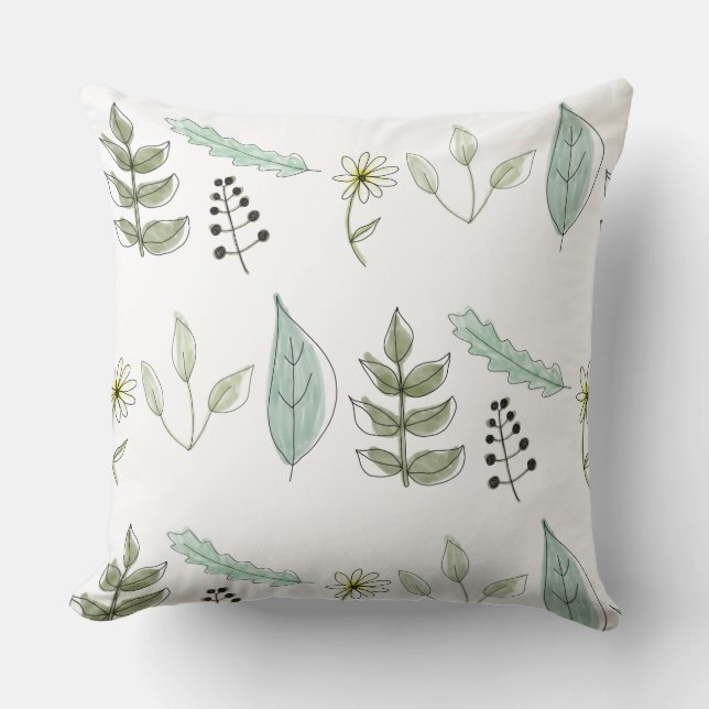 Almofada Decorativa - Design Folhas de Verão 2 (Frente)