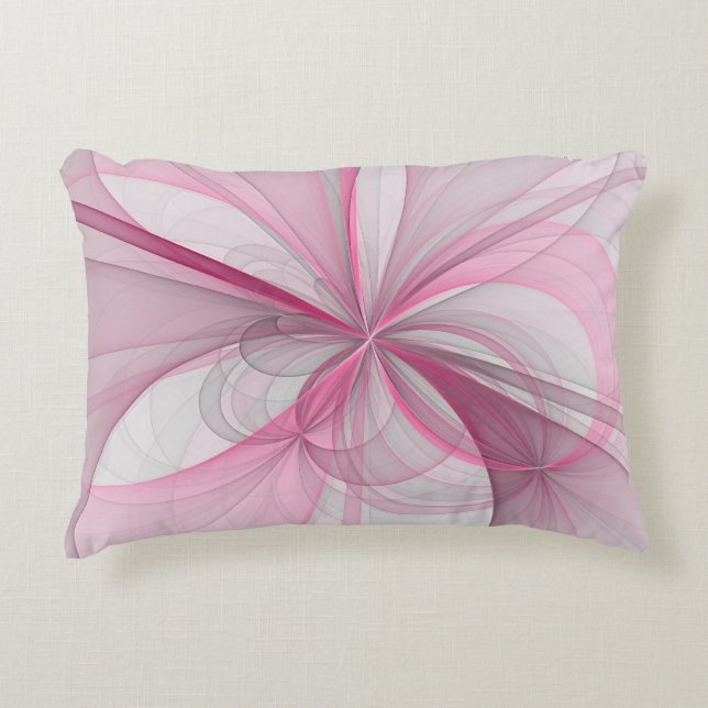 Almofada Decorativa Design Fractal de Cinza Abstrato moderno (Frente)