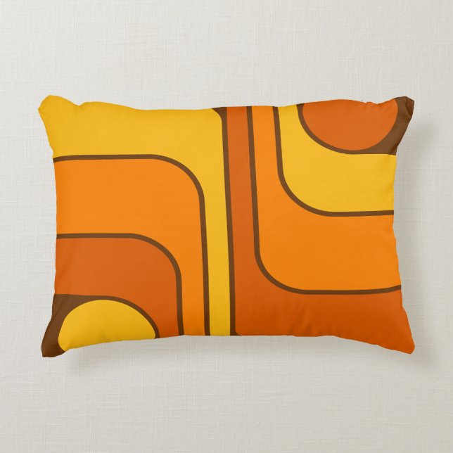 Almofada Decorativa Design Geométrico Retro MCM dos Anos 70 (Frente)