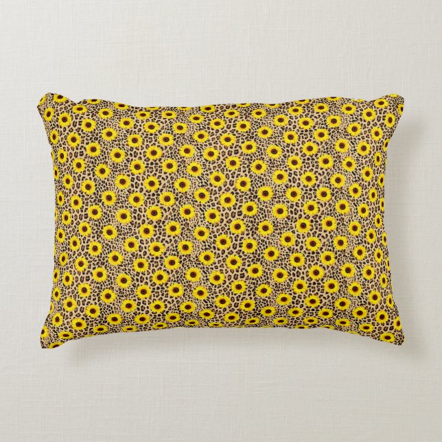 Almofada Decorativa Destaque de Impressão de Queijo-Leopardo Selvagem (Frente)
