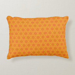 Almofada Decorativa Destaque de Padrão do Japão Asanoha Amarelo Vint