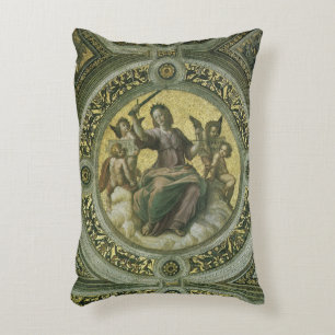 Almofada Decorativa Deusa Romana Justiça com Anjos por Raphael