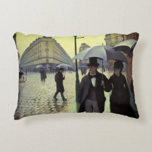 Almofada Decorativa Dia Chuvoso na Rua de Paris por Gustave Caillebott