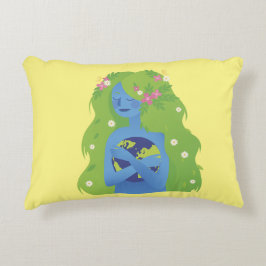 Almofada Decorativa Dia da Terra para mulheres corajosas