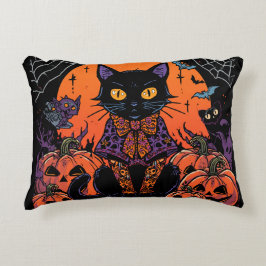 Almofada Decorativa Dia das Bruxas,O Ladrão do Pomar de Abóboras ,Gato