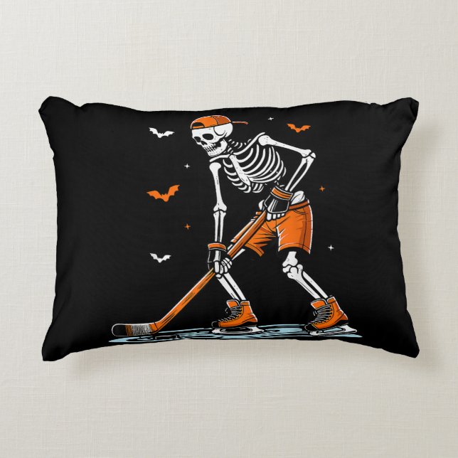 Almofada Decorativa Dia de as Bruxas engraçado do Skeleton Ice Hallowe (Frente)