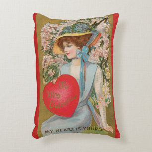 Almofada Decorativa Dia dos Namorados Vintage, Senhora Vitoriana com C