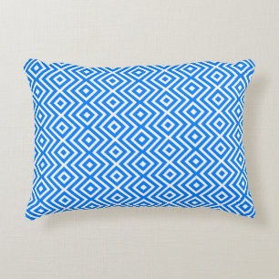 Almofada Decorativa Diamantes do Azure Blue Retro Geo