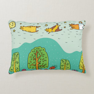 Almofada Decorativa Dias Ensolarados Gatos Voadores Animais de Estimaç