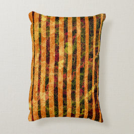 Almofada Decorativa Diferentes faixas de laranja, pequenos quadrados a