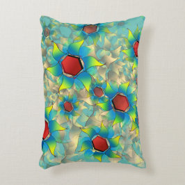 Almofada Decorativa Diferentes flores virtuais, pétalas azuladas sobre