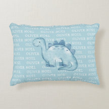 Dinossauro Azul-Bebê Cinto com Nome Aquarela