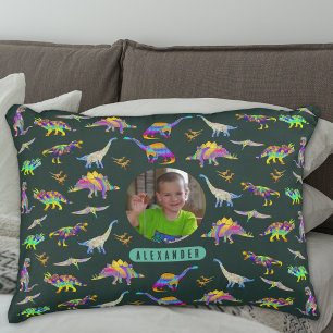 Almofada Decorativa Dinossauro Foto e Nome Personalizado para Meninos