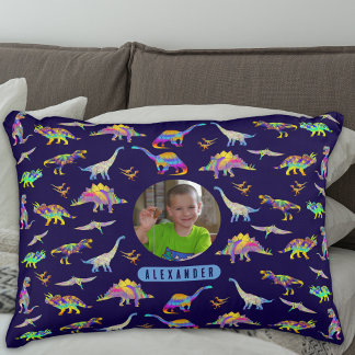 Almofada Decorativa Dinossauro Foto e Nome Personalizado para Meninos