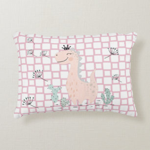 Almofada Decorativa Dinossauro Simples Design de Criança Escandinava