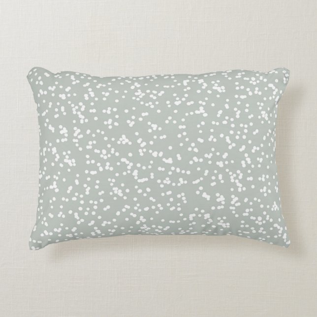 Almofada Decorativa Ditsy Dots Pattern - White on Gray Green (Frente)