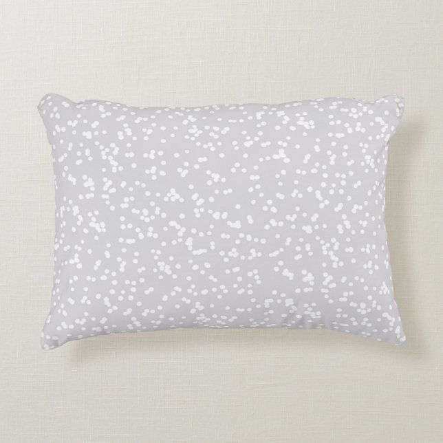 Almofada Decorativa Ditsy Dots Pattern - White on Silver-Gray (Frente)
