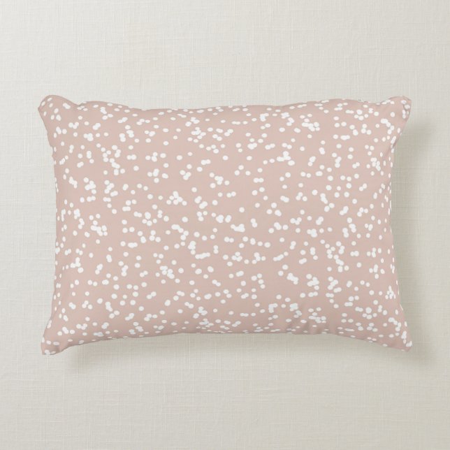 Almofada Decorativa Ditsy Dots Pattern - White on Soft Terracotta (Frente)