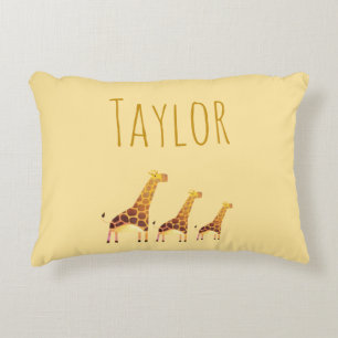 Almofada Decorativa Diversão da Watercolor Girafas Baby Nursery