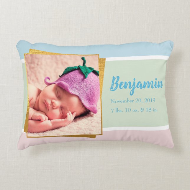 Almofada Decorativa Doce Pastel Baby Boy Foto Histat (Frente)