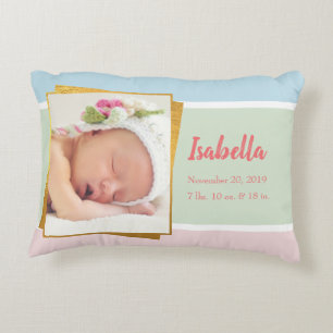 Almofada Decorativa Doce Pastel Baby Girl Foto Record Stat