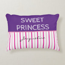 Doce Princesa Roxo Rosa Branco Listras Nome