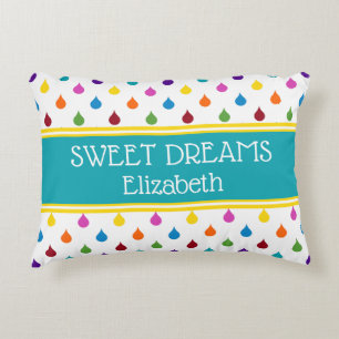 Almofada Decorativa Doce Sonhos Rainbow Raindrops Personalizado
